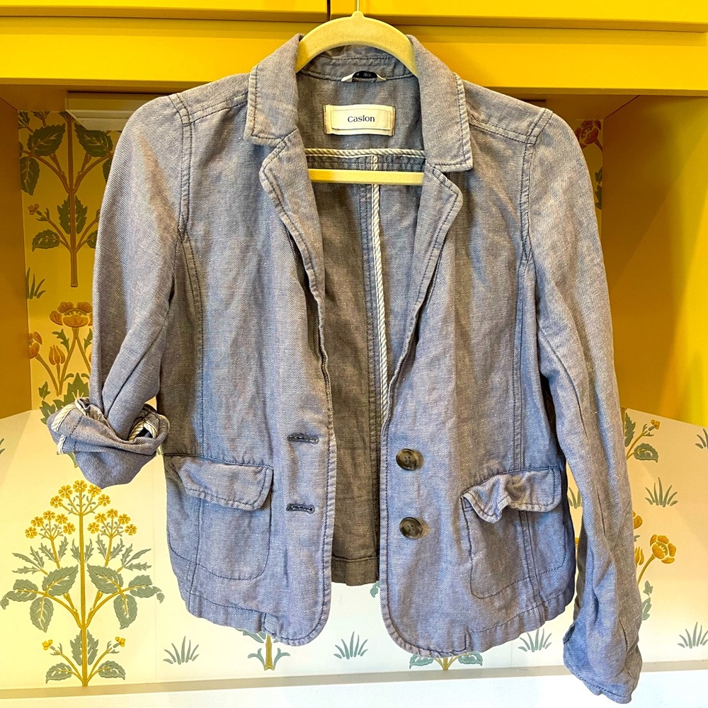 Caslon relaxed chambray jacket size S